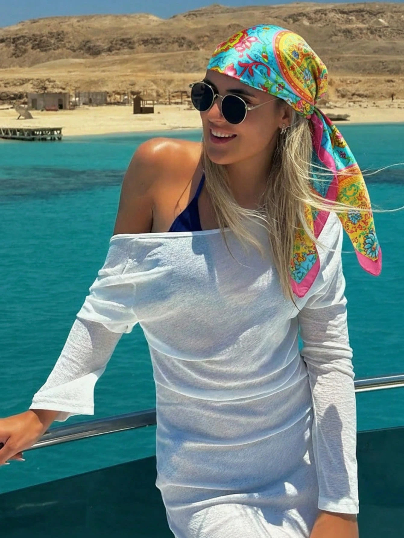 Headband Summer Knit - Luxury Brand Silk Satin Square Scarf