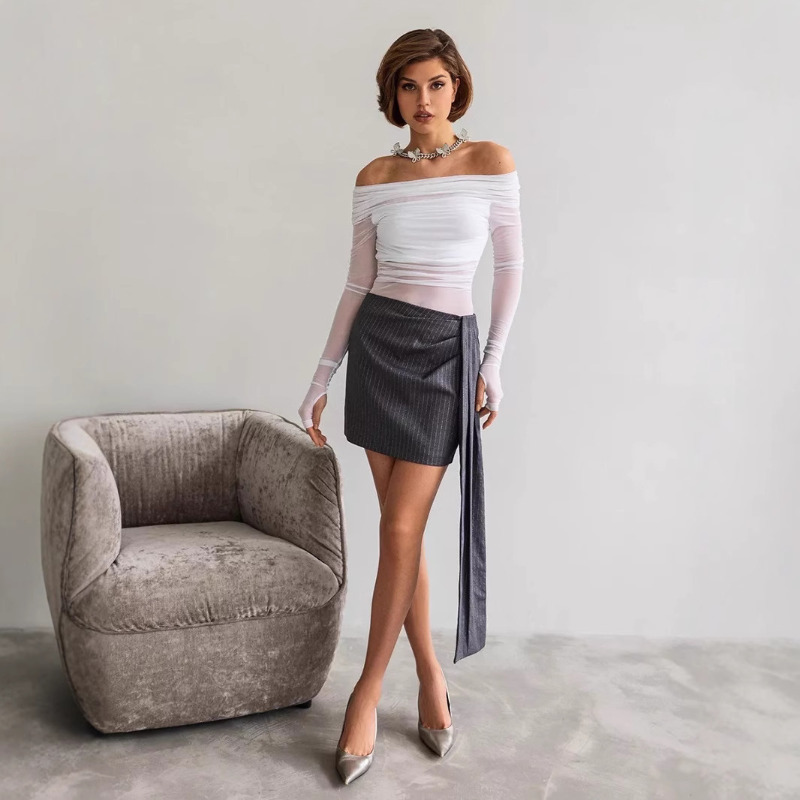 Women  Mesh Off Shoulder Top S - Blouse Off Shoulder avis et prix
