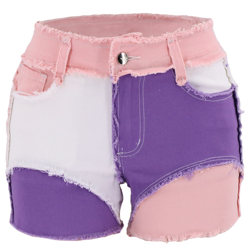 Fashion Mid-Waist Slim Fit Tor - Shorts Denim Frayed avis et prix