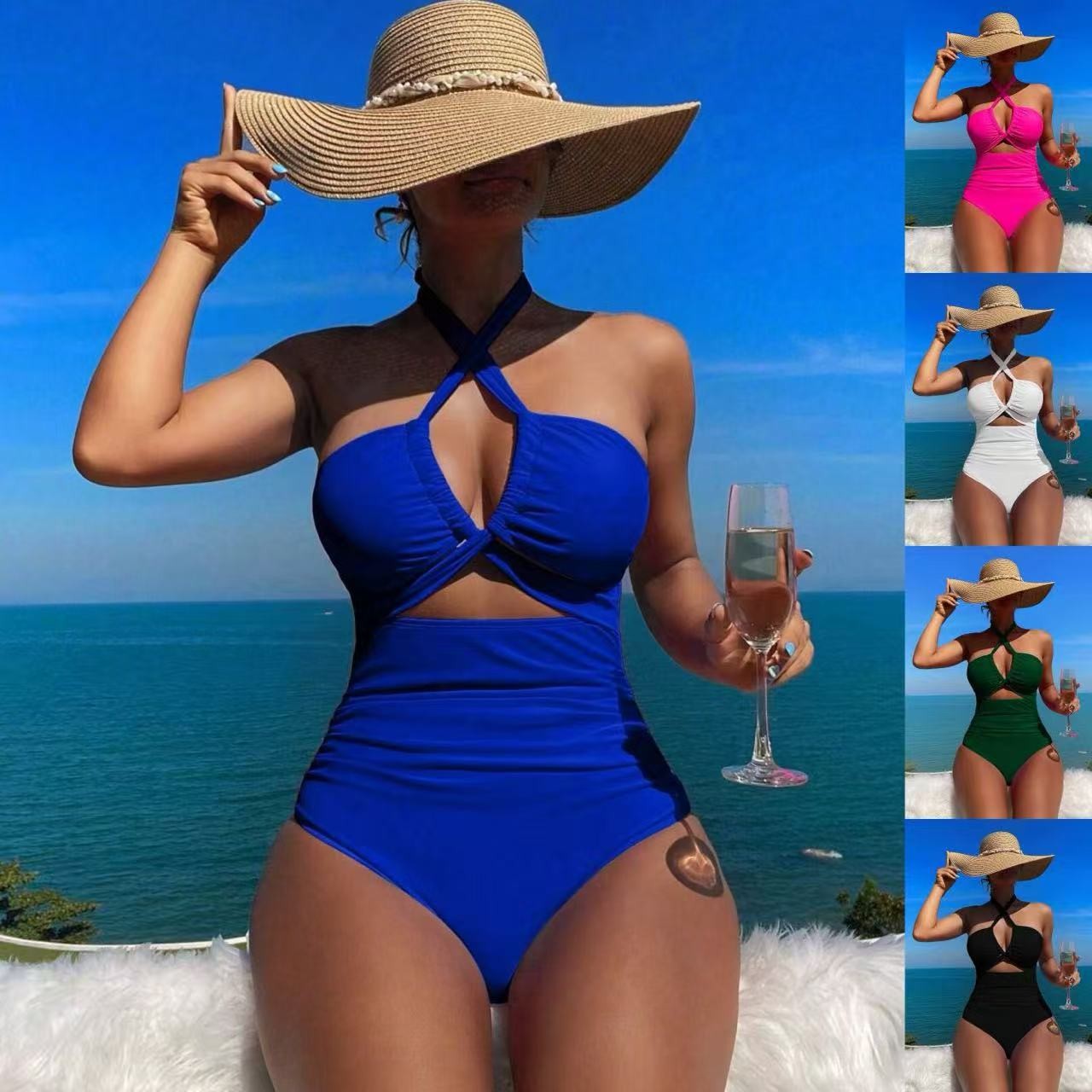 Women Swimsuit Halter Neck Sol - Swimsuit Bikini Ruched avis et prix