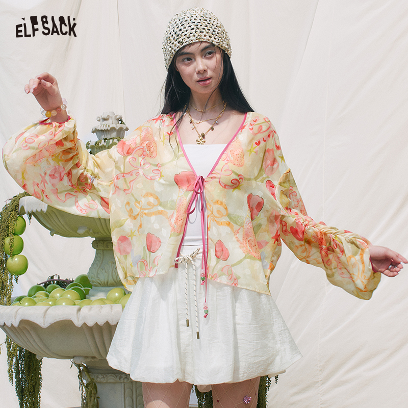 ELFSACK Floral Print Sheer Kim - Kimono Sheer Floral avis et prix