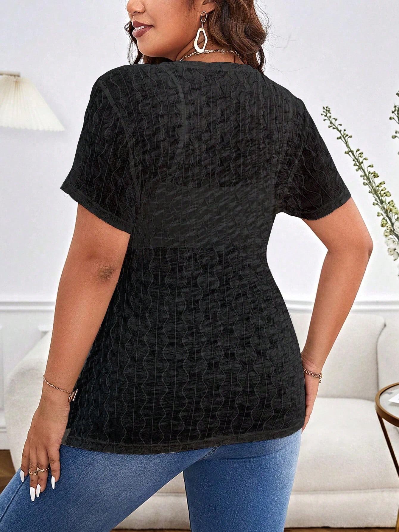 Spring Summer Plus Size Women  - Kimono Sheer Floral avis et prix