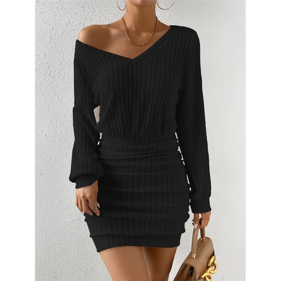Women's Long Sleeve V-Neck Fle - Linen Dress Wrap avis et prix