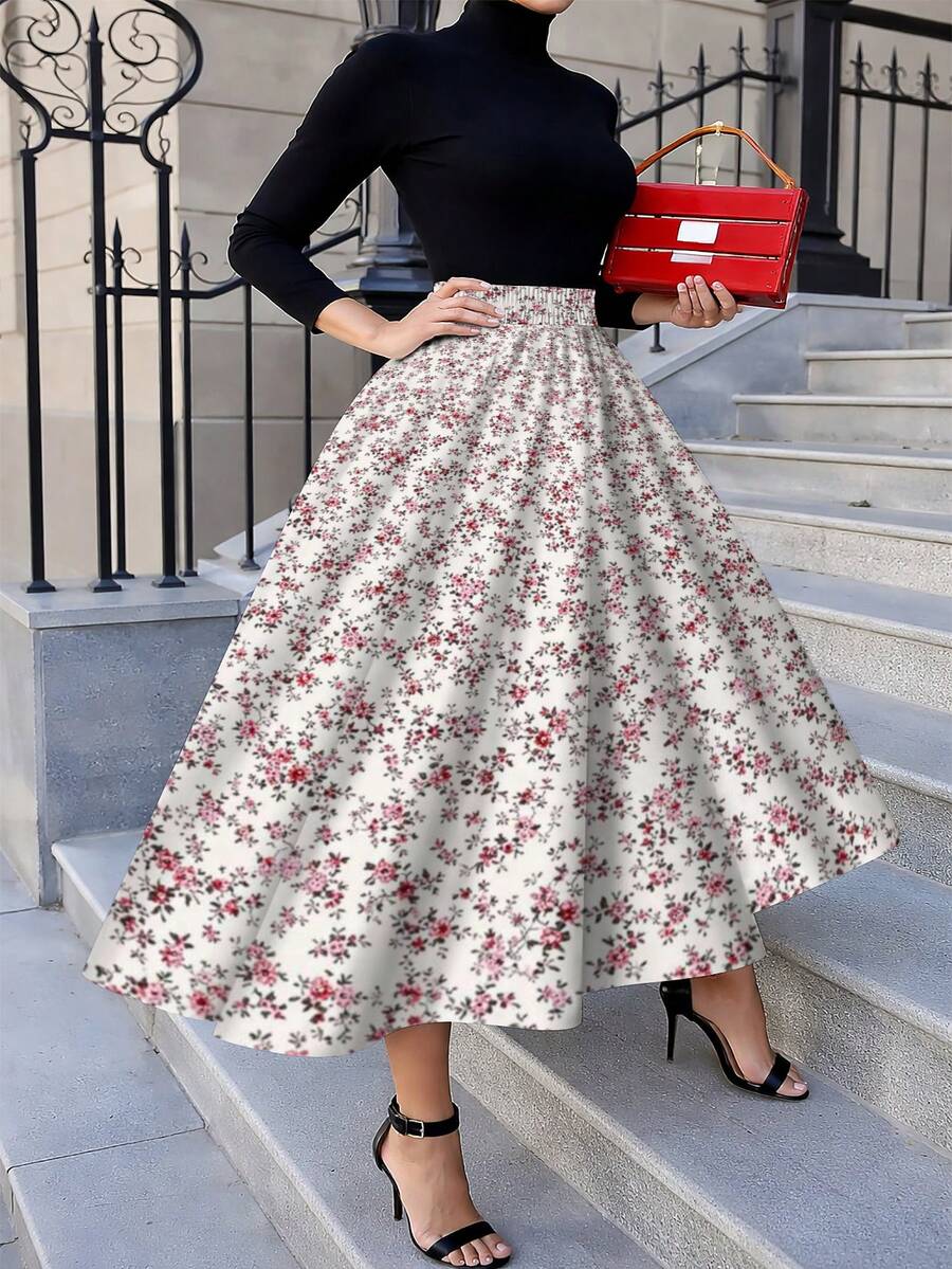 Oversized Floral Midi Skirt Pi - Midi Skirt Floral avis et prix
