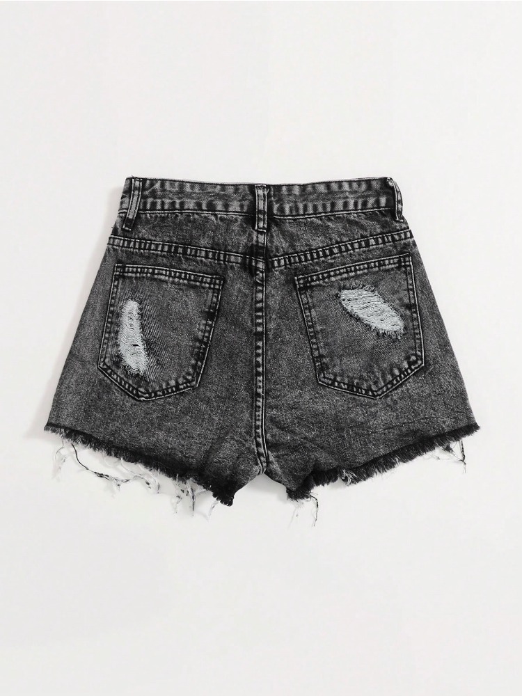2026 New Vintage Washed Denim  - Shorts Denim Frayed avis et prix