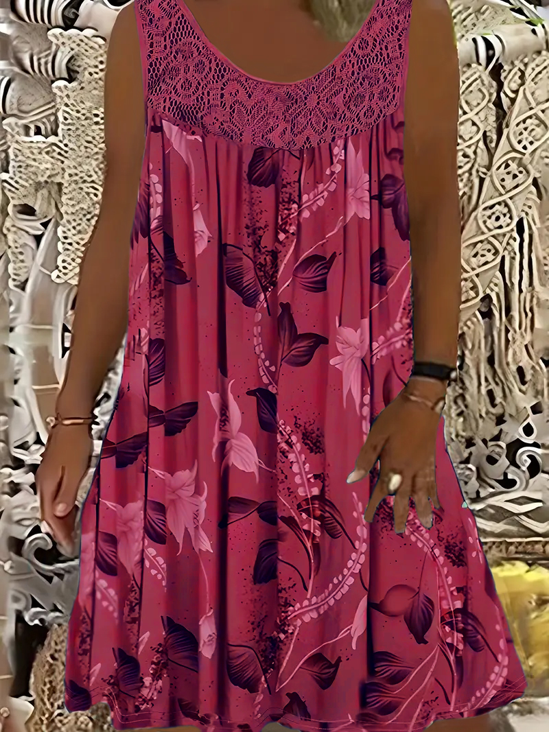 Plus size women's sleeveless r - Romper Floral Print avis et prix