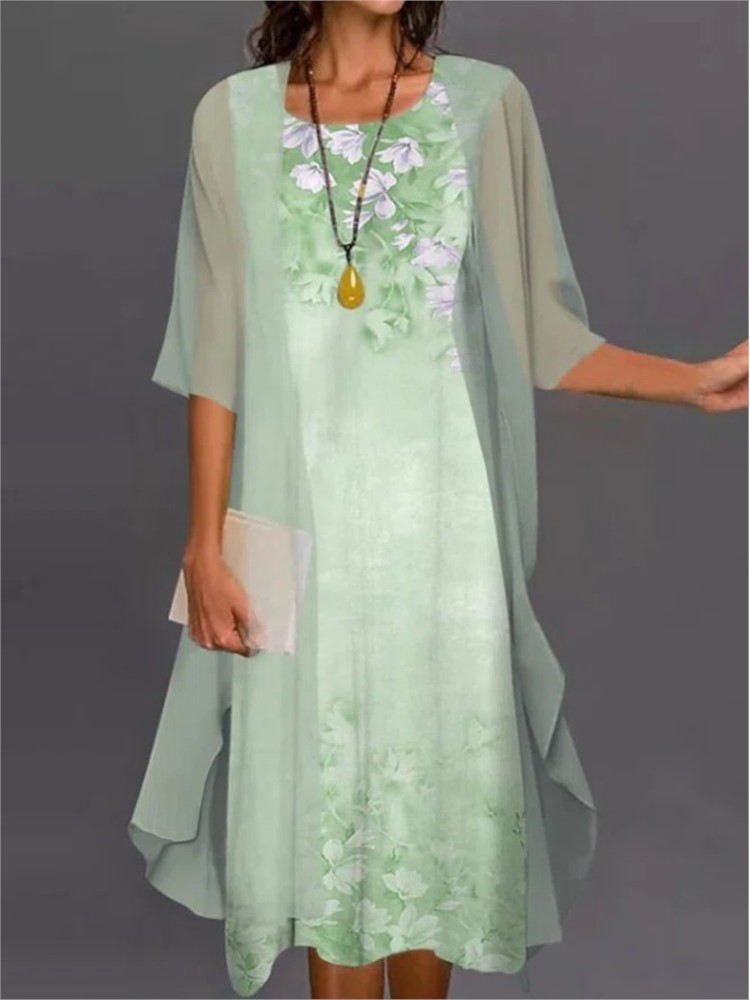 Summer Elegant Dress Two-piece - Romper Floral Print avis et prix