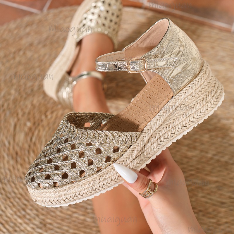 Boho Women's Hollow Out Woven  - Wedge Espadrille Women avis et prix