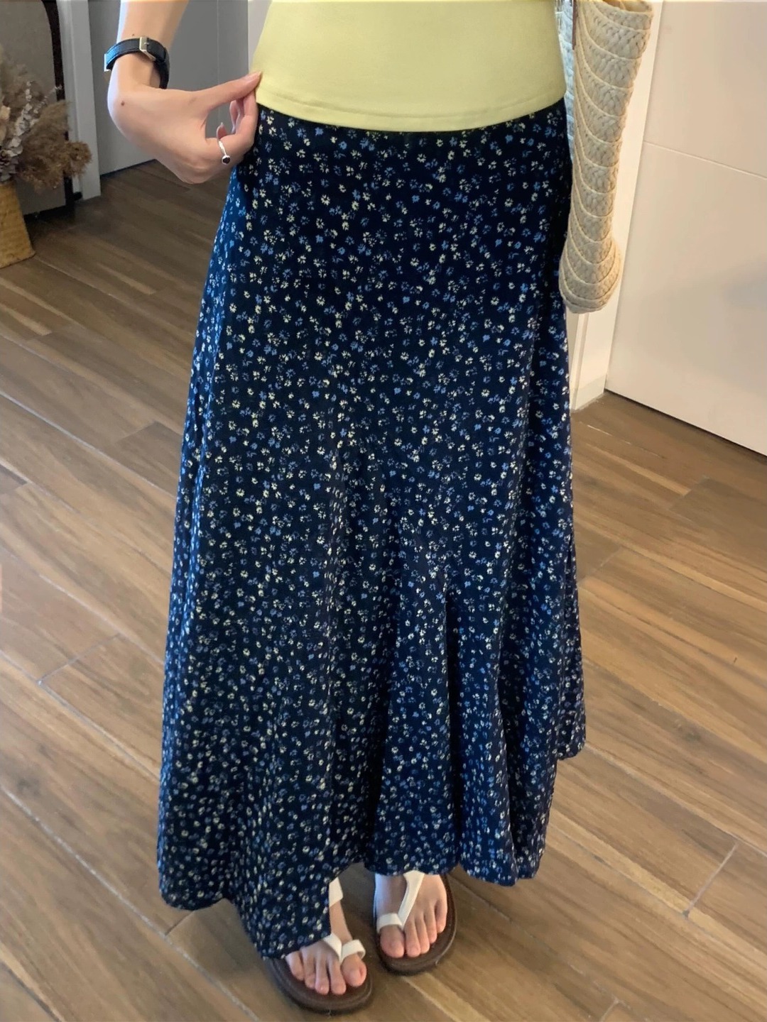 plus Size Floral Print A-Line  - Midi Skirt Floral avis et prix
