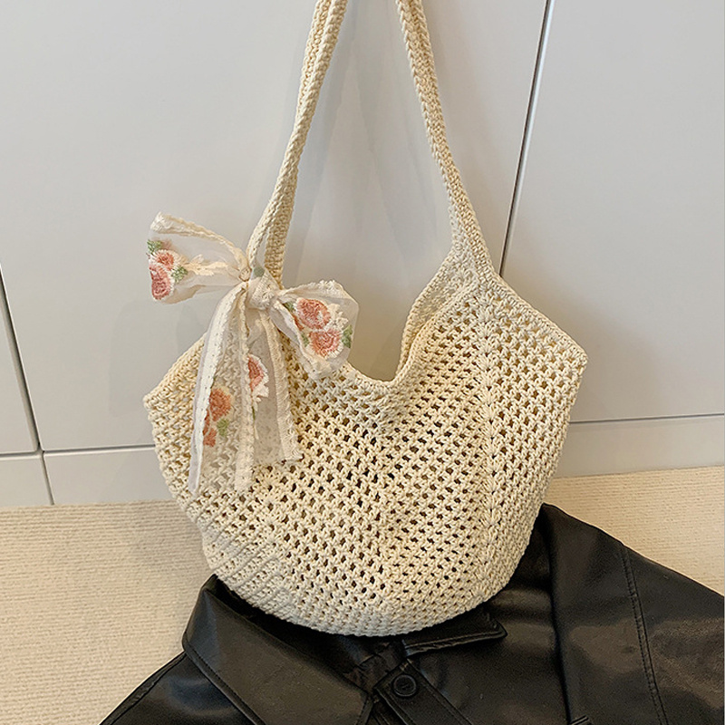 Summer Lace Bow Tote Bags Wome - Crochet Bag Raffia avis et prix