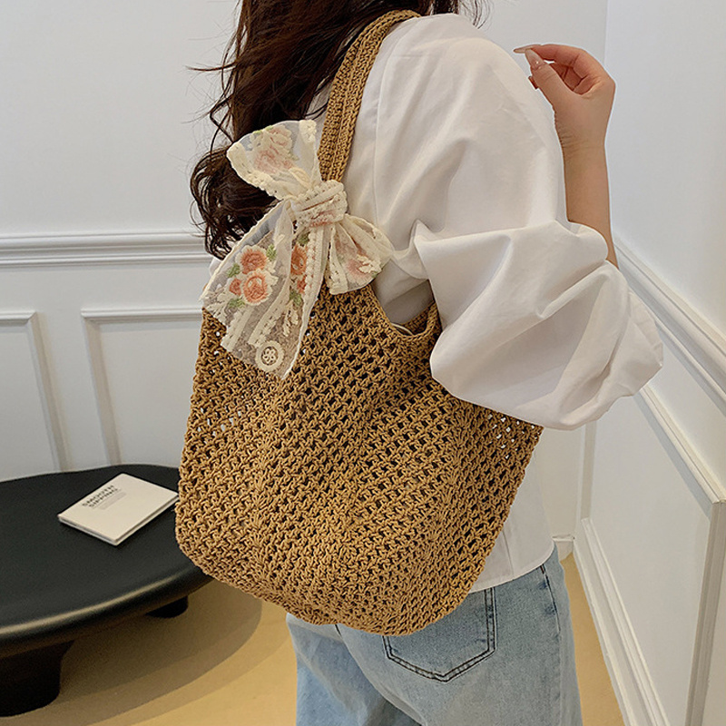 Summer Lace Bow Tote Bags Wome - Crochet Bag Raffia avis et prix