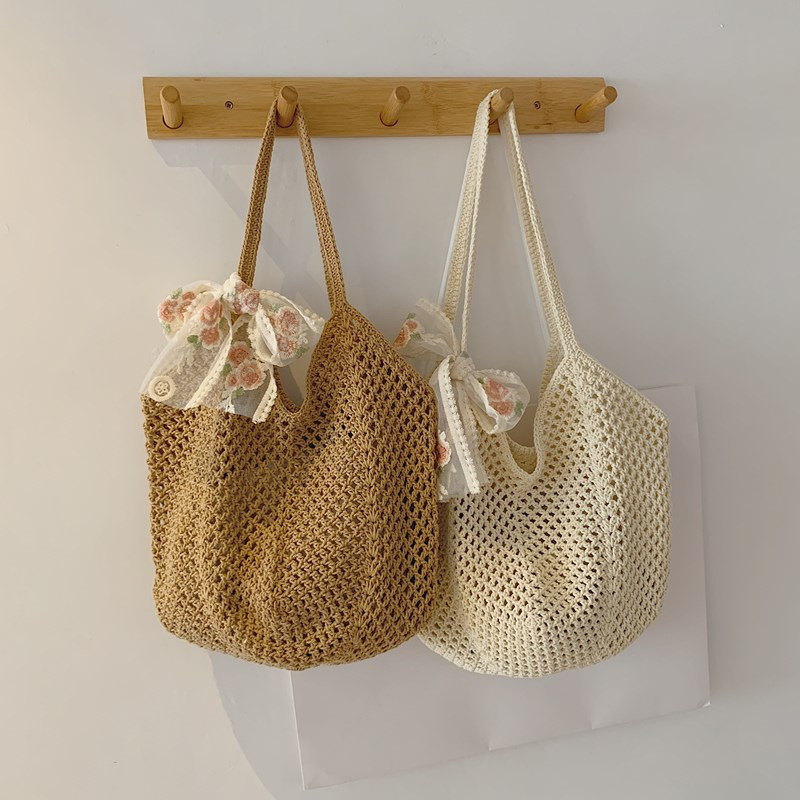 Summer Lace Bow Tote Bags Wome - Crochet Bag Raffia avis et prix