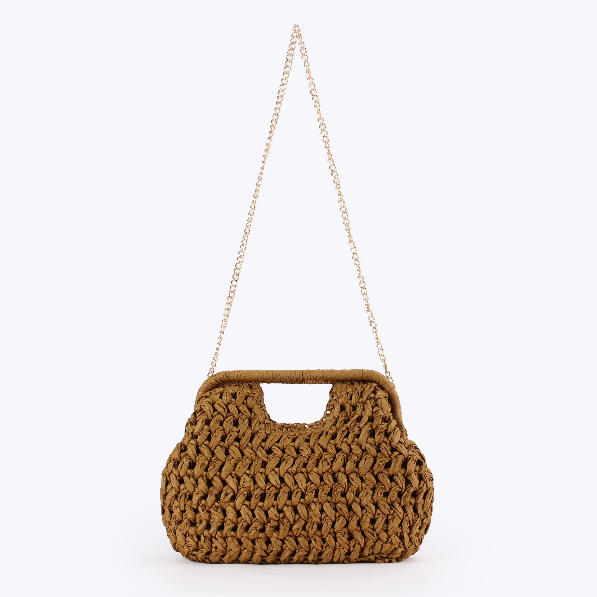 Elegant Ladies Chain Hand Knit - Crochet Bag Raffia avis et prix