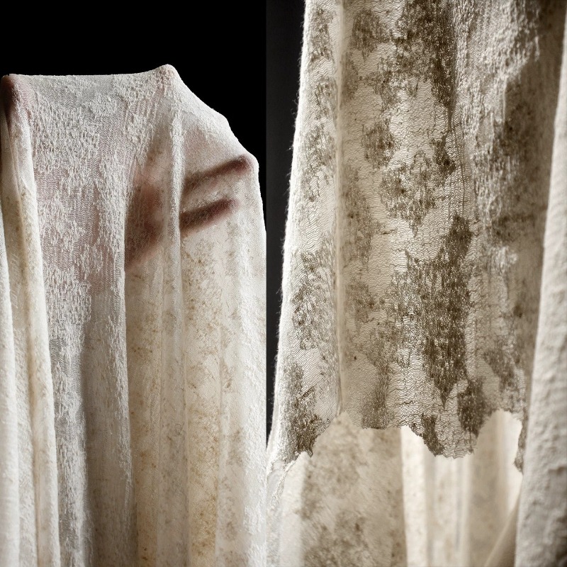 Distressed Vintage Textured Co - Linen Dress Wrap avis et prix