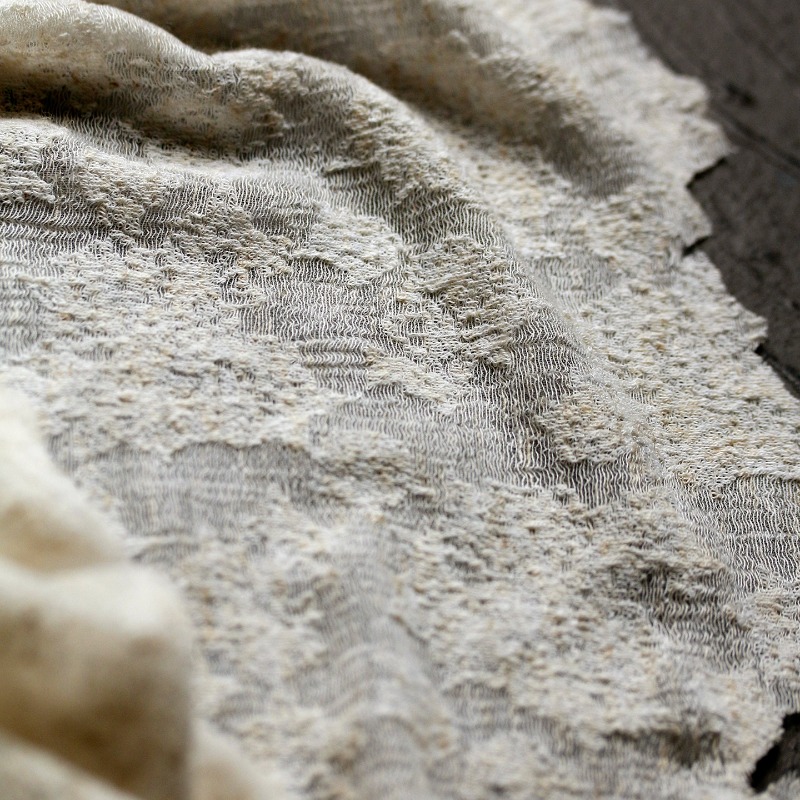 Distressed Vintage Textured Co - Linen Dress Wrap avis et prix