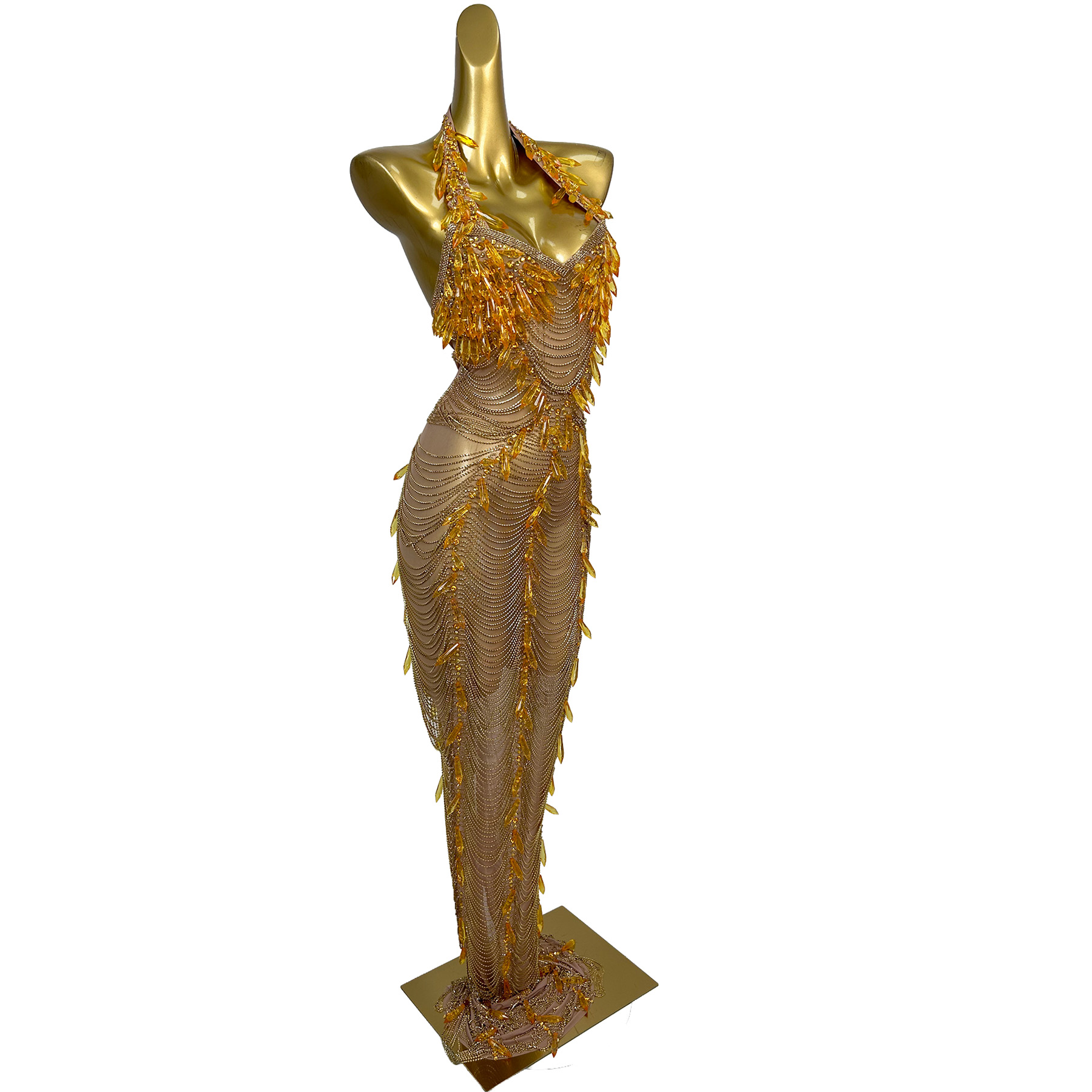 Ailisi Women Luxury Gold Cryst - Maxi Dress Halter avis et prix