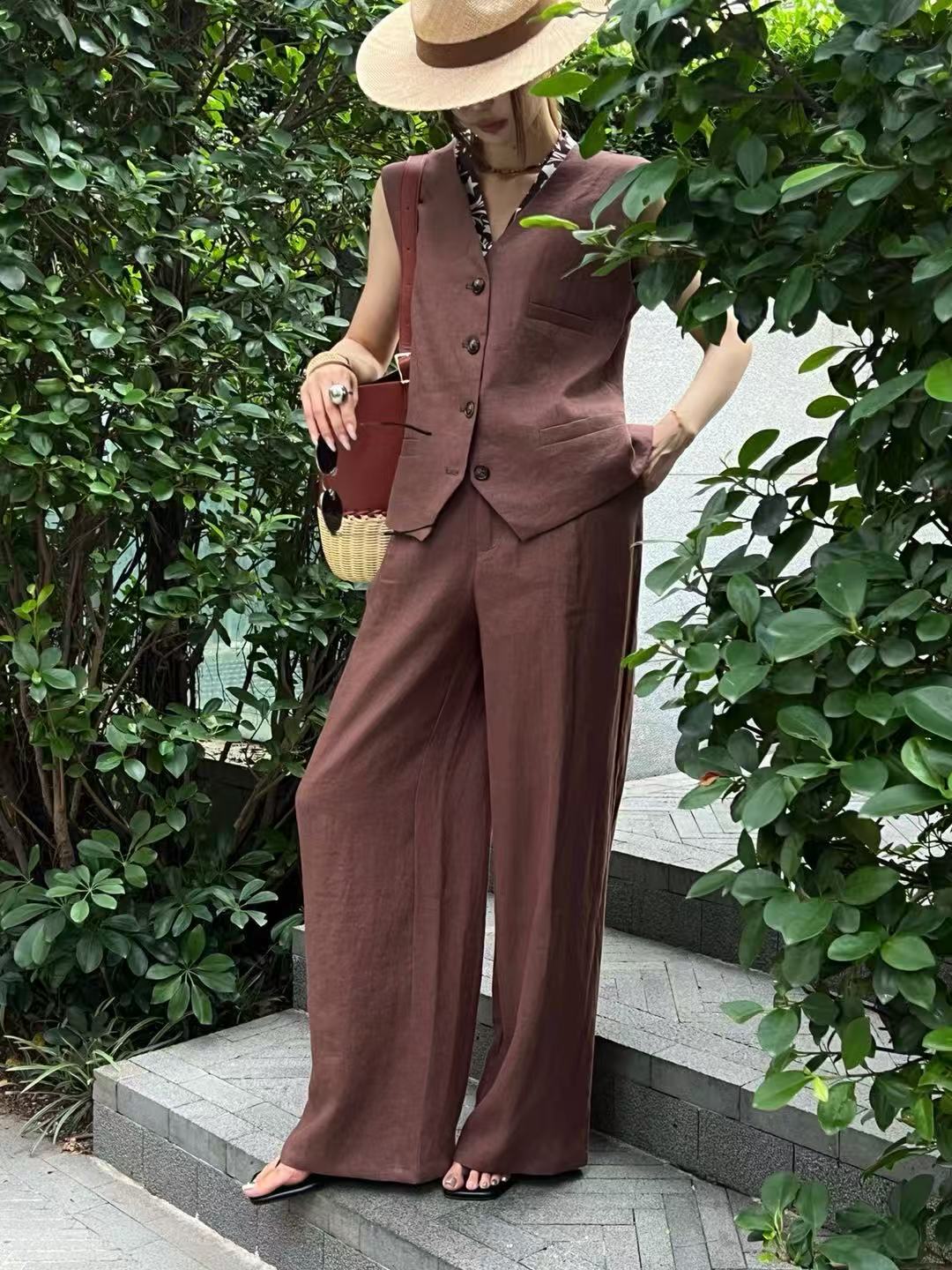 Old Man Qian's linen casual tw - Linen Pant Wide avis et prix