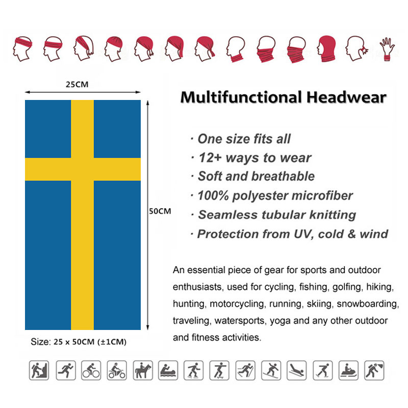 Sweden Flag Printed Bandana He - Headband Summer Knit avis et prix