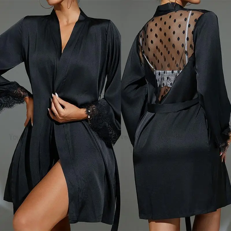 Short Kimono Black Sheer Mesh  - Kimono Sheer Floral avis et prix