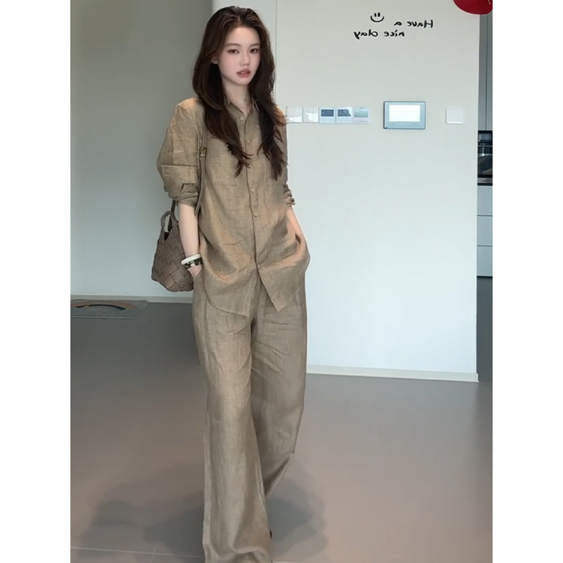High-End Cotton Linen Blend Wo - Linen Pant Wide avis et prix