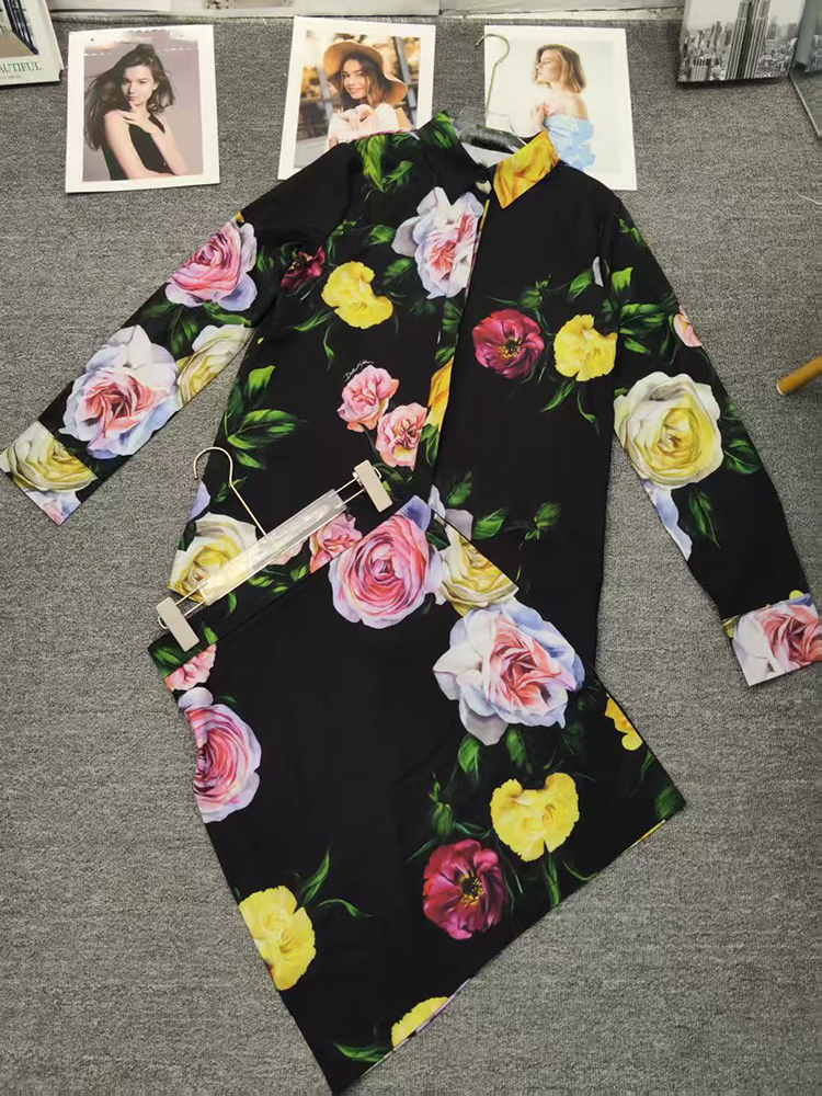 Retro flower print long-sleeve - Romper Floral Print avis et prix