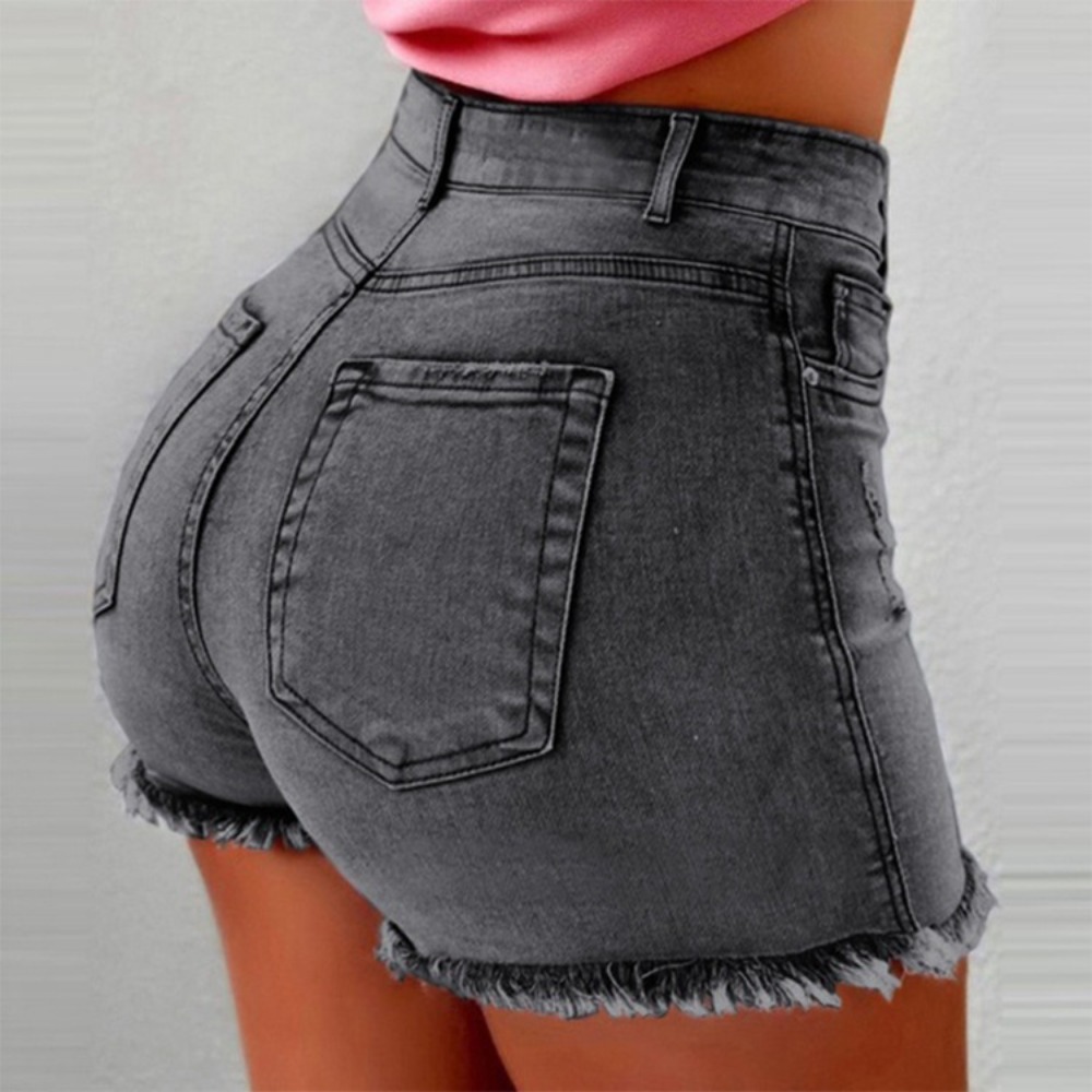 Women's High Waisted Denim Sho - Shorts Denim Frayed avis et prix