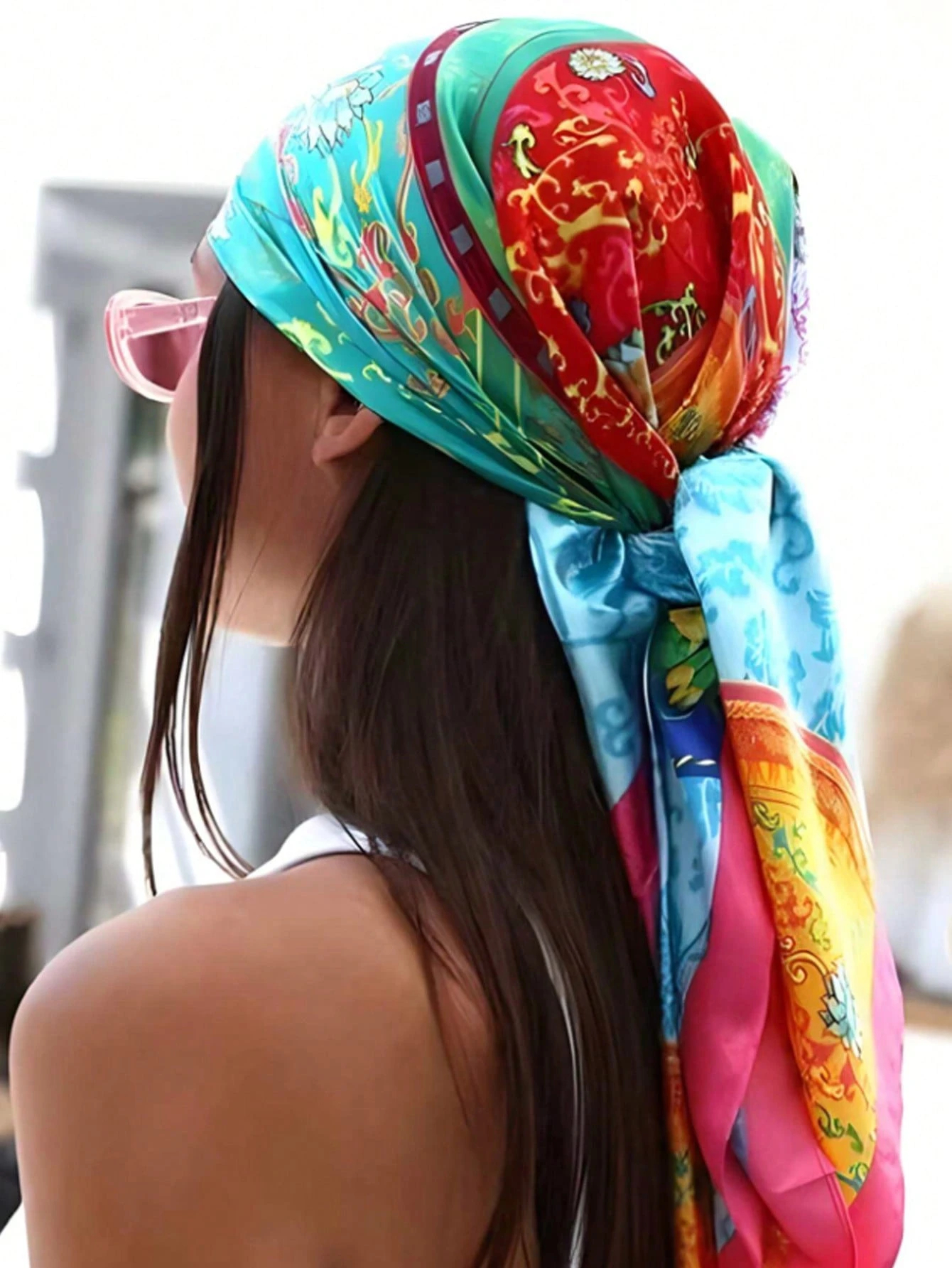 Luxury Brand Silk Satin Square - Headband Summer Knit avis et prix
