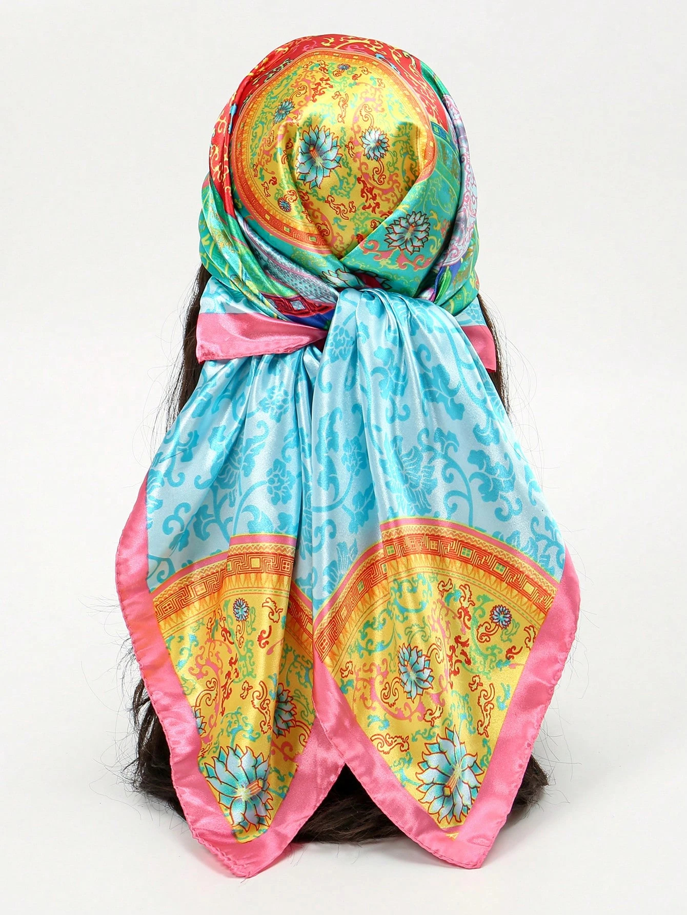 Luxury Brand Silk Satin Square - Headband Summer Knit avis et prix