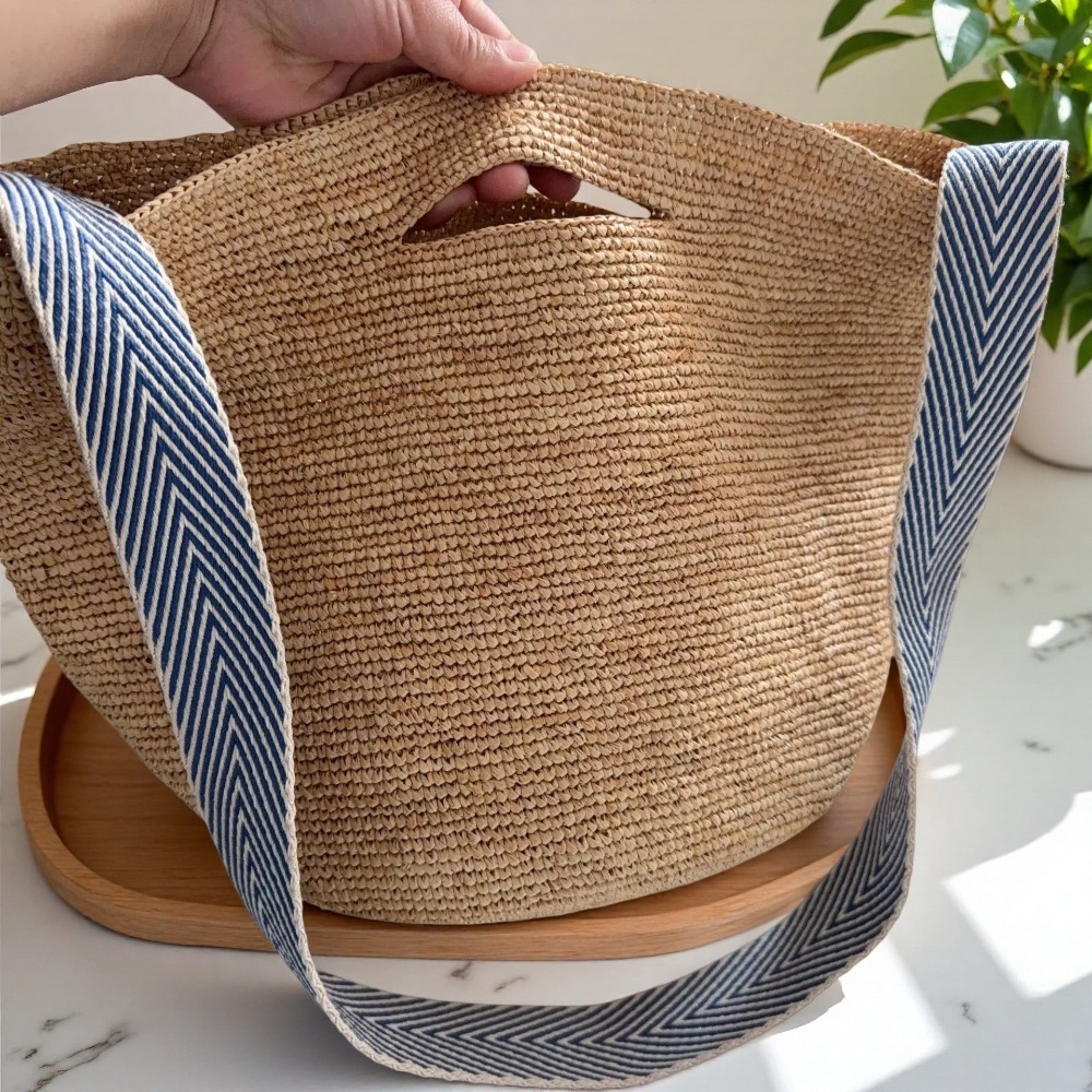 New Raffia Rainbow Bucket Bag  - Crochet Bag Raffia avis et prix