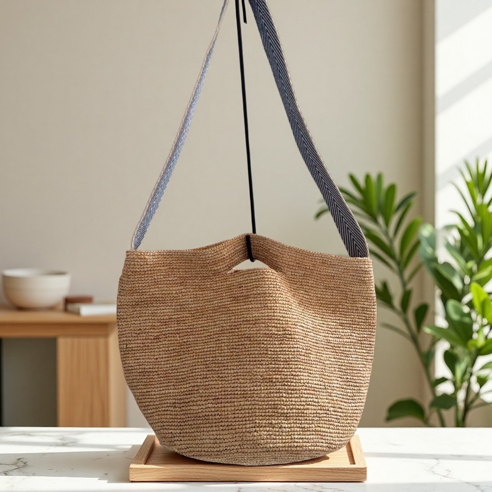 New Raffia Rainbow Bucket Bag  - Crochet Bag Raffia avis et prix