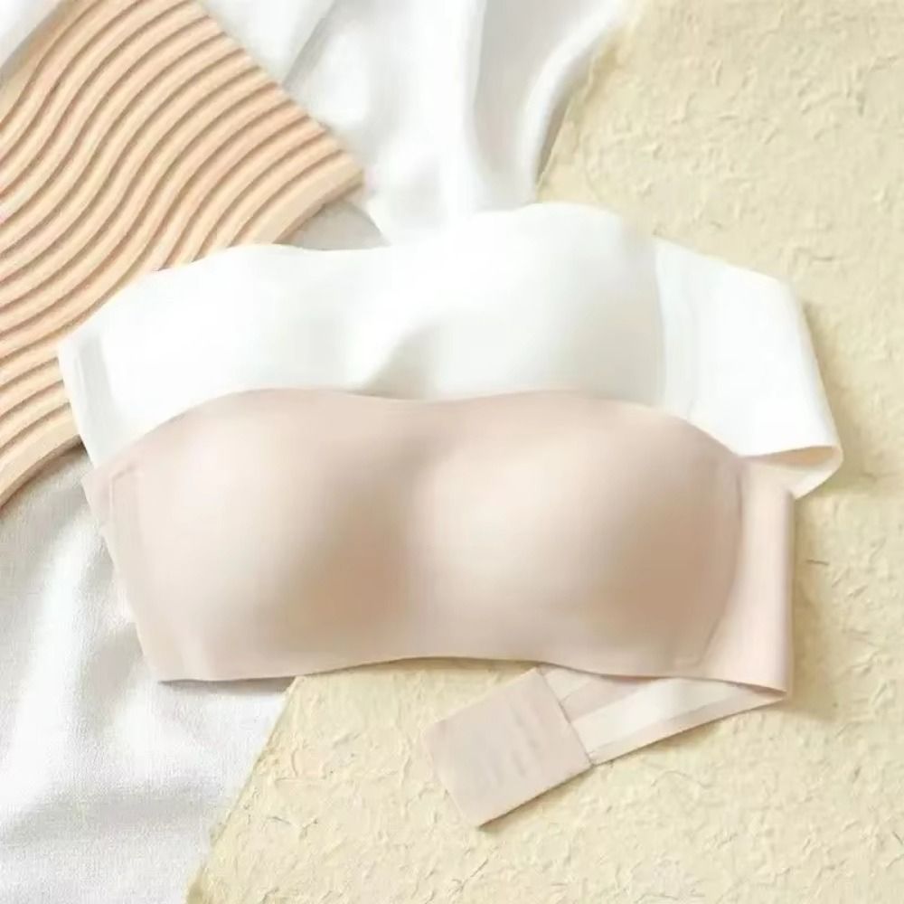 Solid Color Strapless Wrapped  - Bralette Triangle Set avis et prix