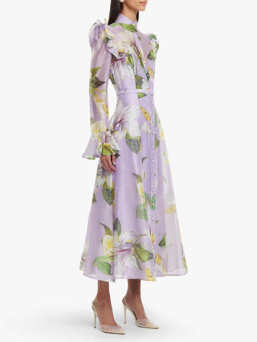 TWOTWINSTYLE Printing Spliced  - Linen Dress Wrap avis et prix