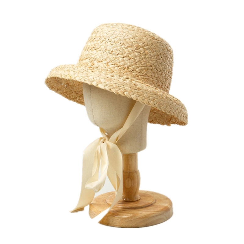 Handwoven Kids Straw  Cap Girl - Hat Floppy Wide avis et prix