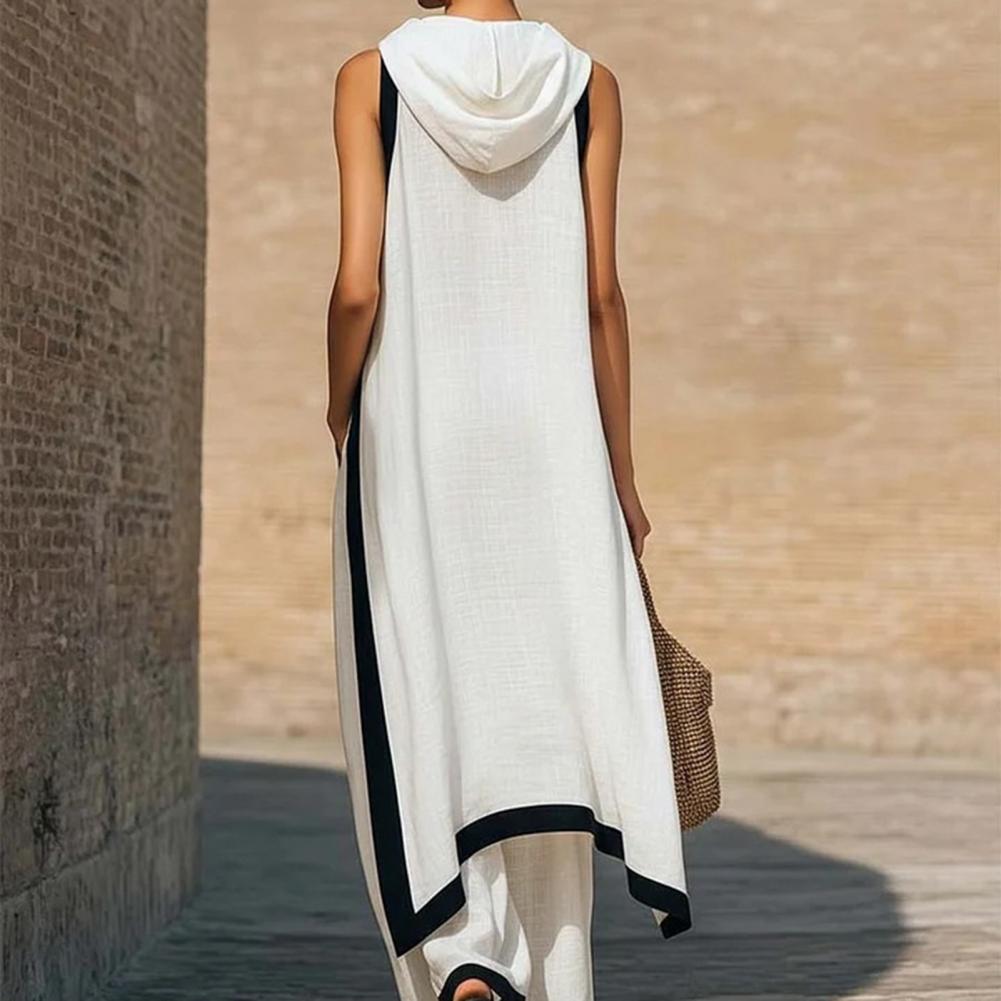 Women Color Block Cotton Linen - Linen Pant Wide avis et prix