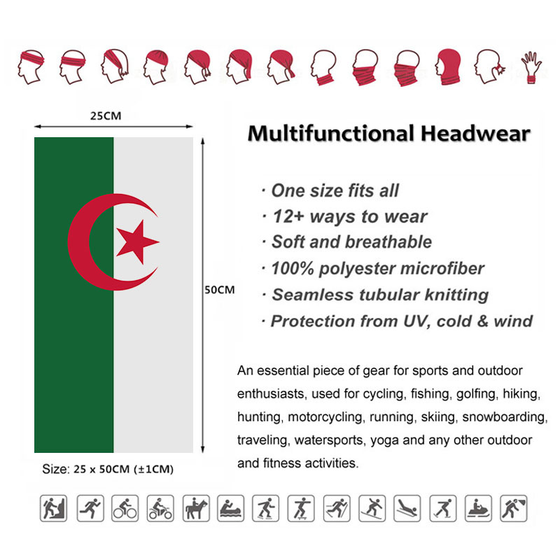 Algeria Flag Printed Bandana H - Headband Summer Knit avis et prix