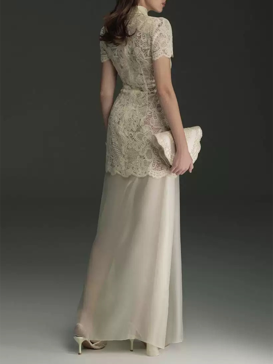 TWOTWINSTYLE Patchwork Lace Dr - Linen Dress Wrap avis et prix