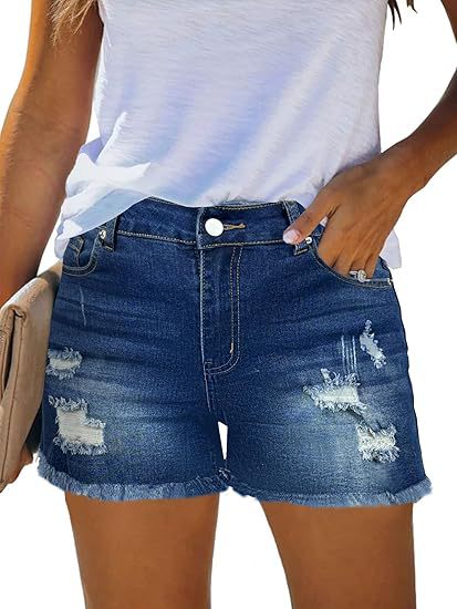 Casual Vintage Denim Shorts Hi - Shorts Denim Frayed avis et prix