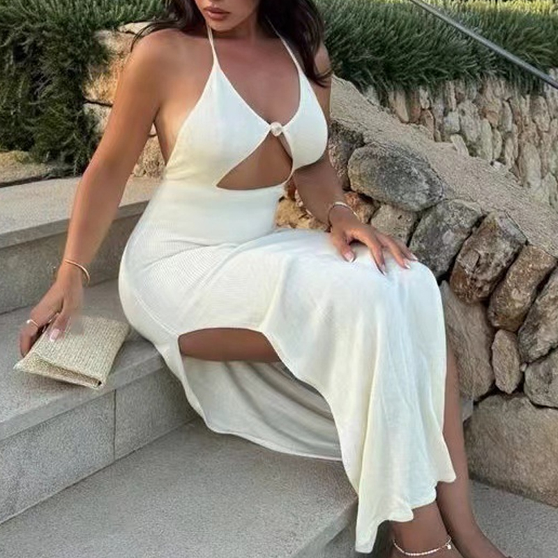 Sexy Halter Low Cut Hollow Kni - Cover Up Kaftan avis et prix