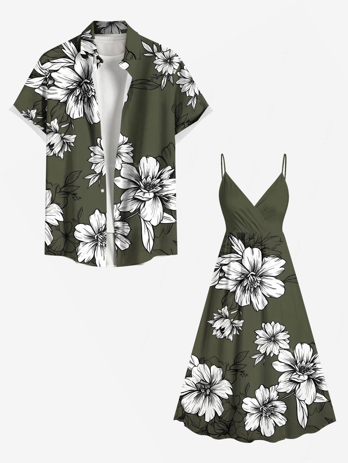 Flowers Leaf Printed Plus Size - Romper Floral Print avis et prix