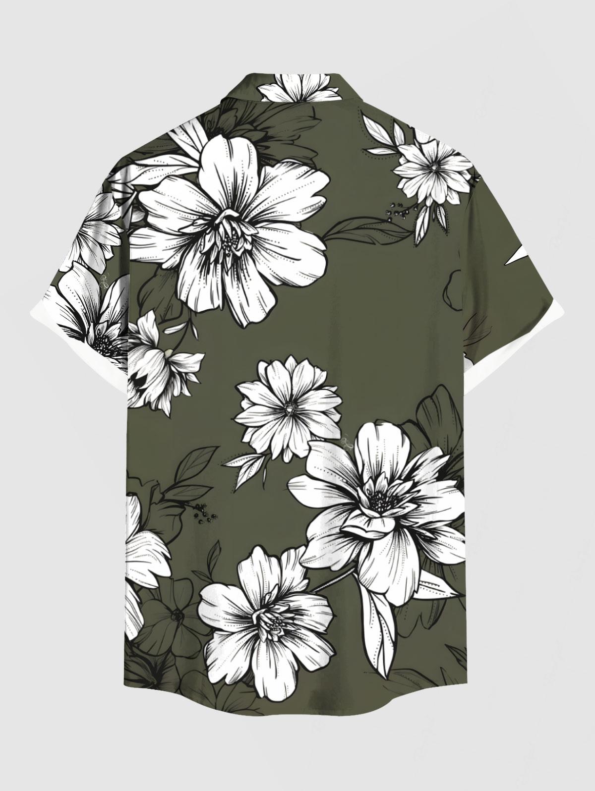 Flowers Leaf Printed Plus Size - Romper Floral Print avis et prix