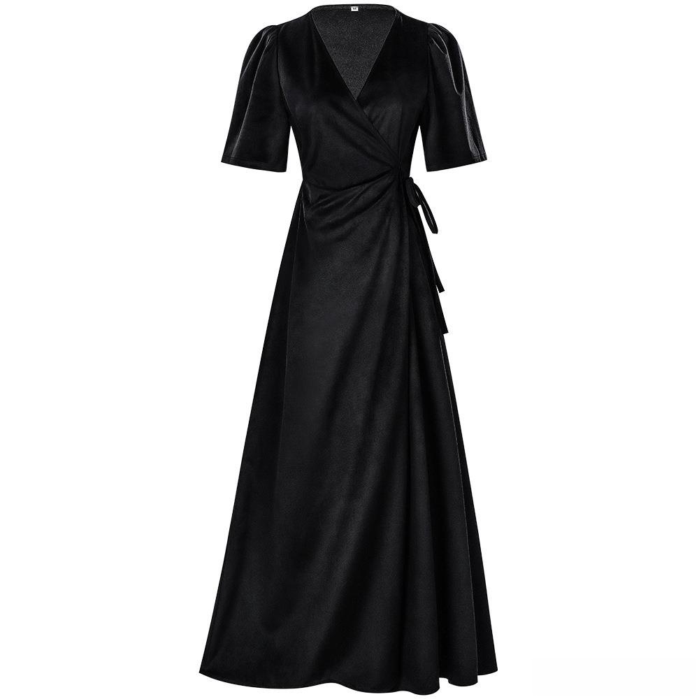 Ladies Long V-Neck Wrap Slim P - Linen Dress Wrap avis et prix