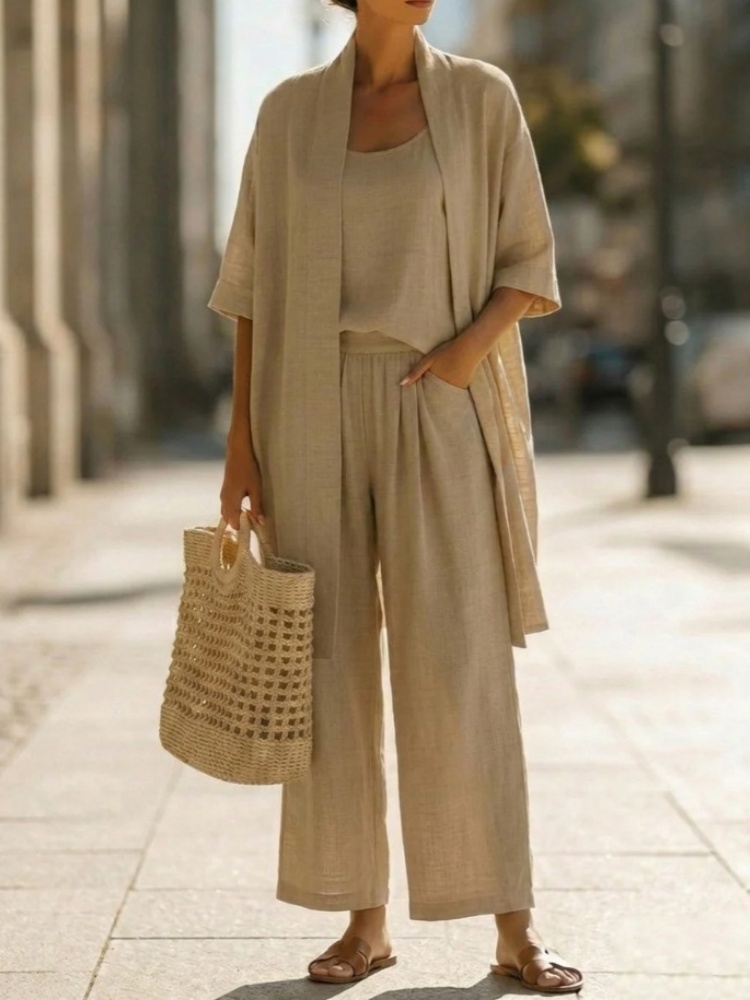 Casual Solid Cotton Linen Loos - Linen Pant Wide avis et prix