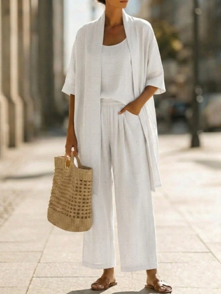 Casual Solid Cotton Linen Loos - Linen Pant Wide avis et prix