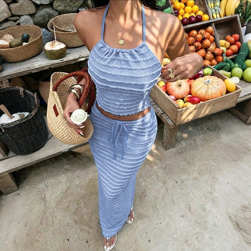 Sexy Elegant Dress Two Piece S - Maxi Dress Halter avis et prix