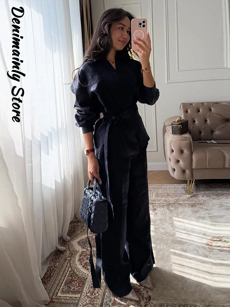 Casual Women's Linen Pants Set - Linen Pant Wide avis et prix