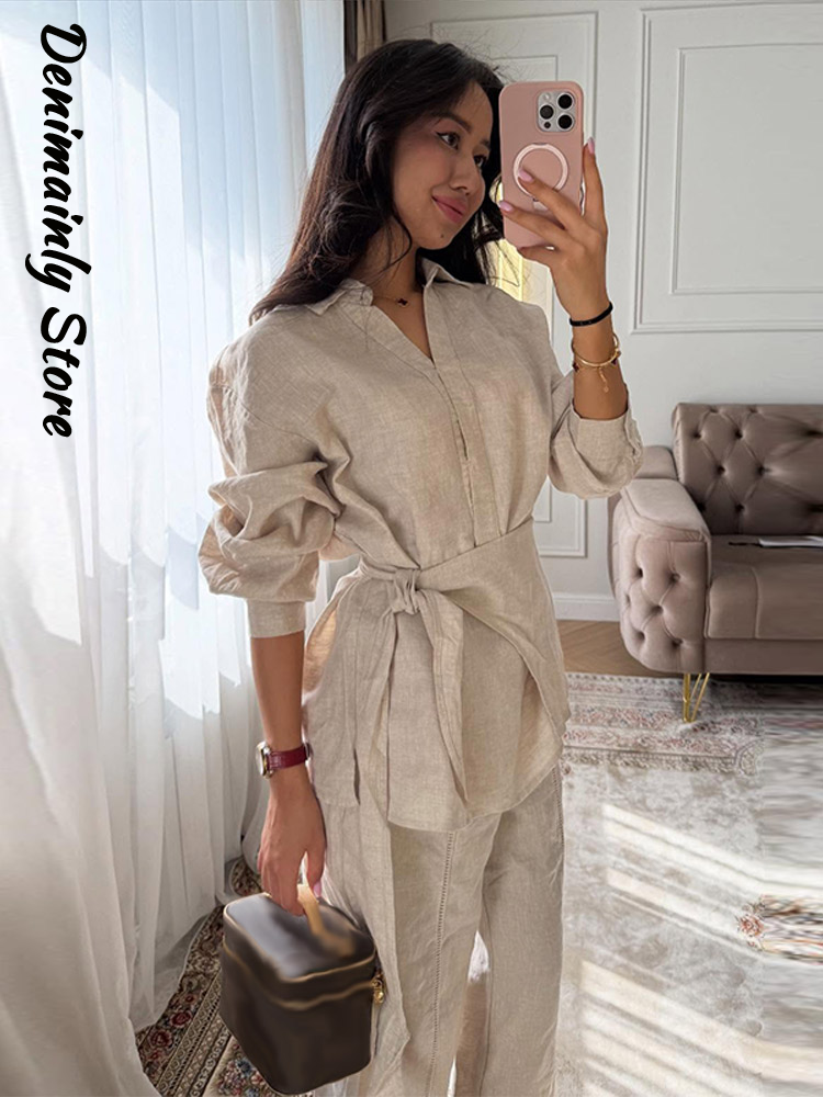 Casual Women's Linen Pants Set - Linen Pant Wide avis et prix