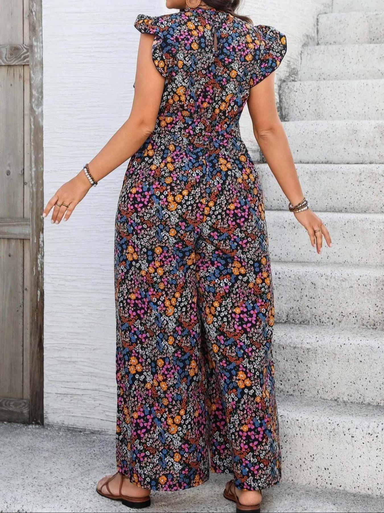 【Plus Size】 Floral Print Tie S - Romper Floral Print avis et prix