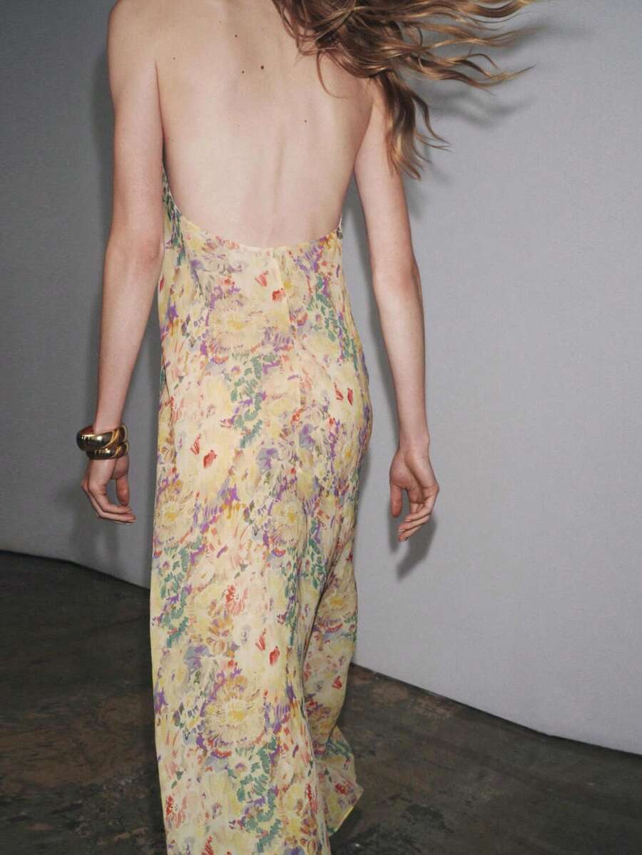 Womens Floral Maxi Halter Back - Maxi Dress Halter avis et prix