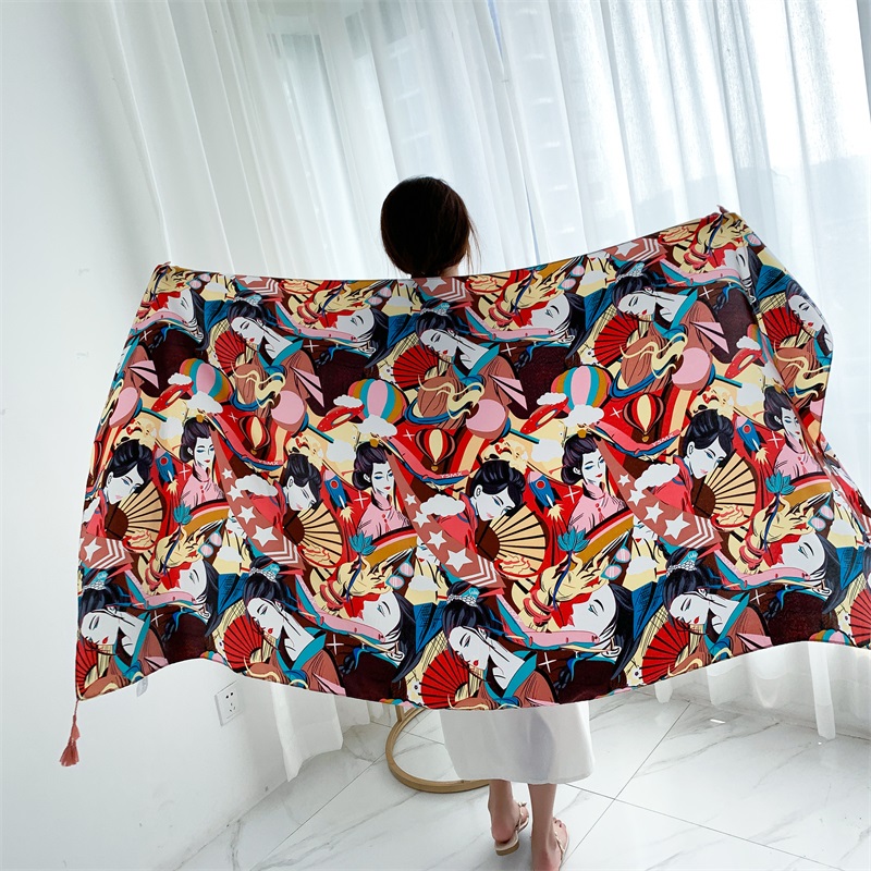 90x185cm Cotton Linen Print Su - Linen Dress Wrap avis et prix