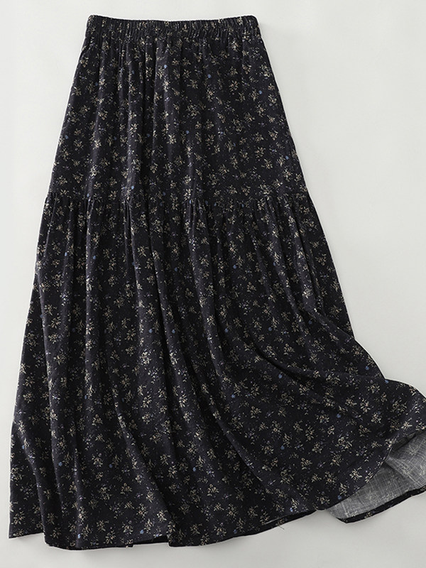 High Waist Floral Print Midi S - Midi Skirt Floral avis et prix
